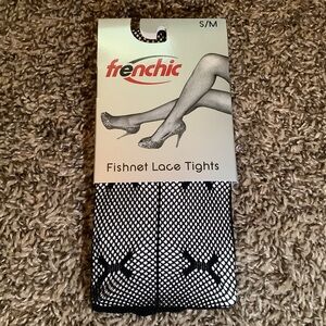 Frenchic fishnet lace tights, fashion, color black, size: S/M